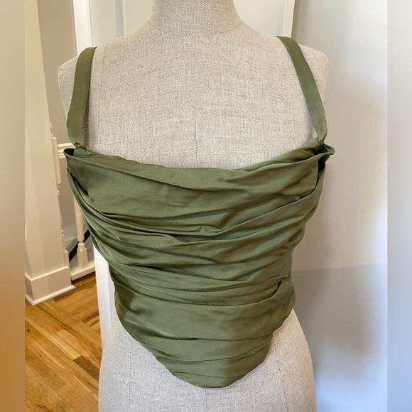 Zara green ruched corset top - Picture 4 of 9